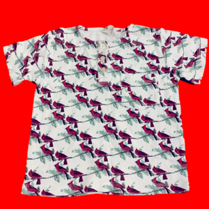 Adorable Kate Quinn Organics heavyweight kids shirt-  cardinal print - size 5T